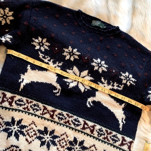 RALPH LAUREN RARE VINTAGE HAND KNIT CLASSIC PULLOVER SWEATER AUTHENTIC/COZY WOOL - Picture 10 of 14